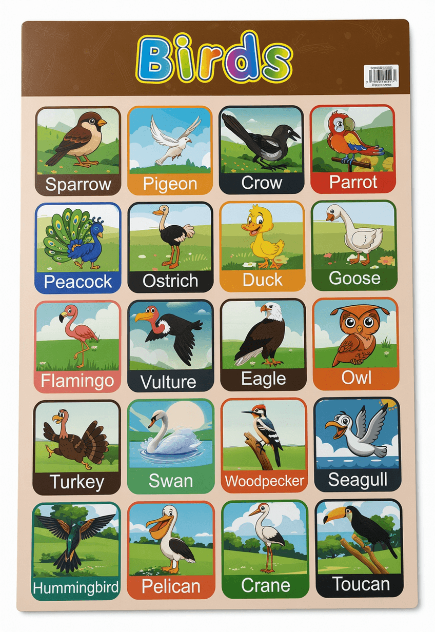 Birds Educational Chart Poster