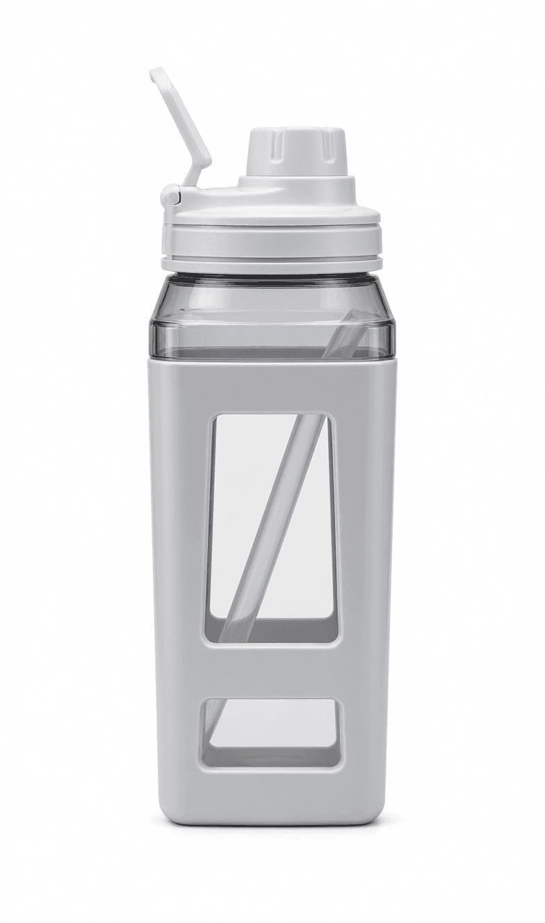 Kids Square Water Bottle with Straw