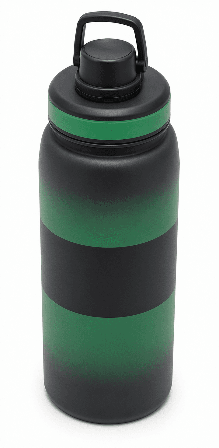 Green Stripe Kids Water Bottle