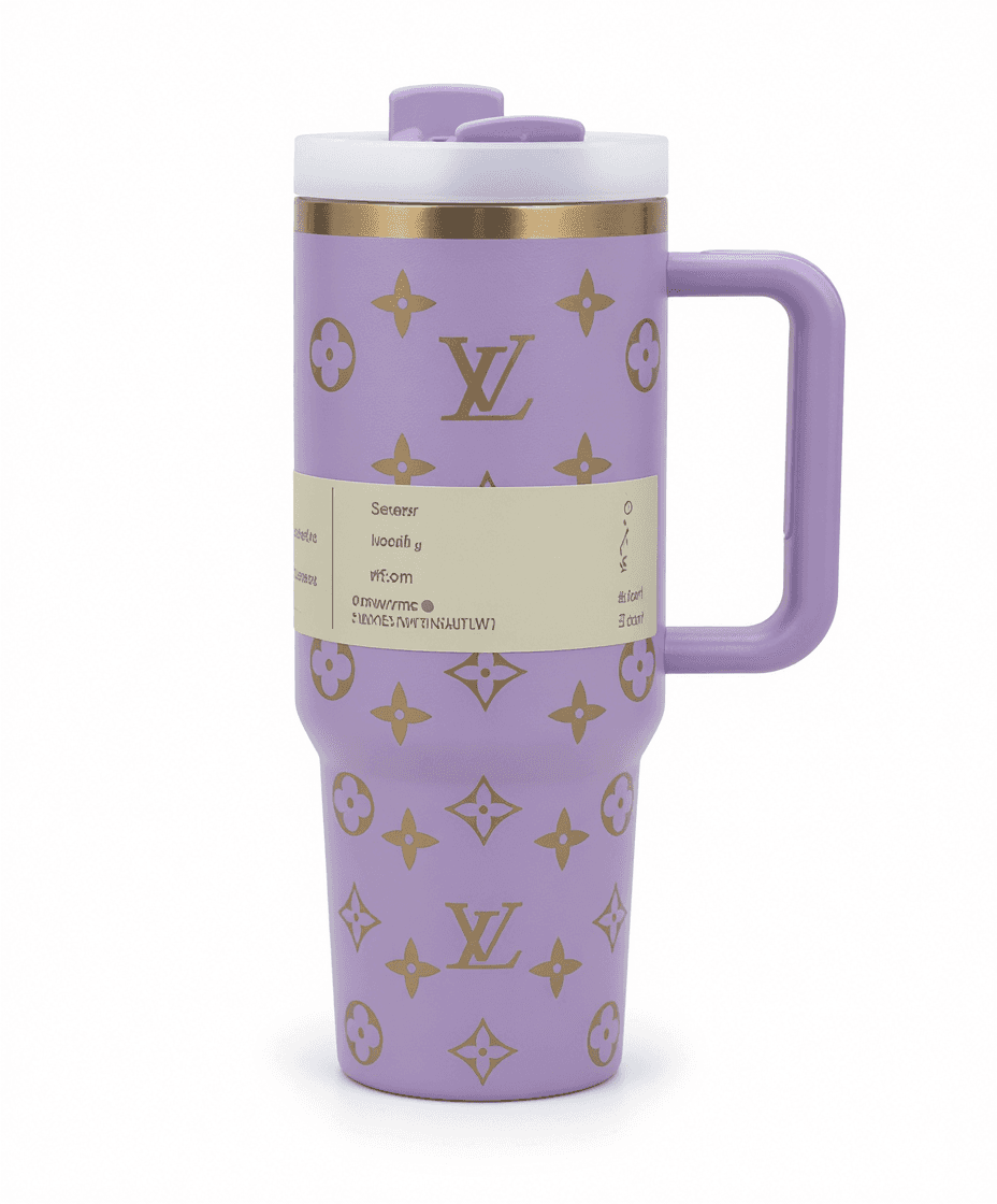 Purple LV Stanley-Style Tumbler