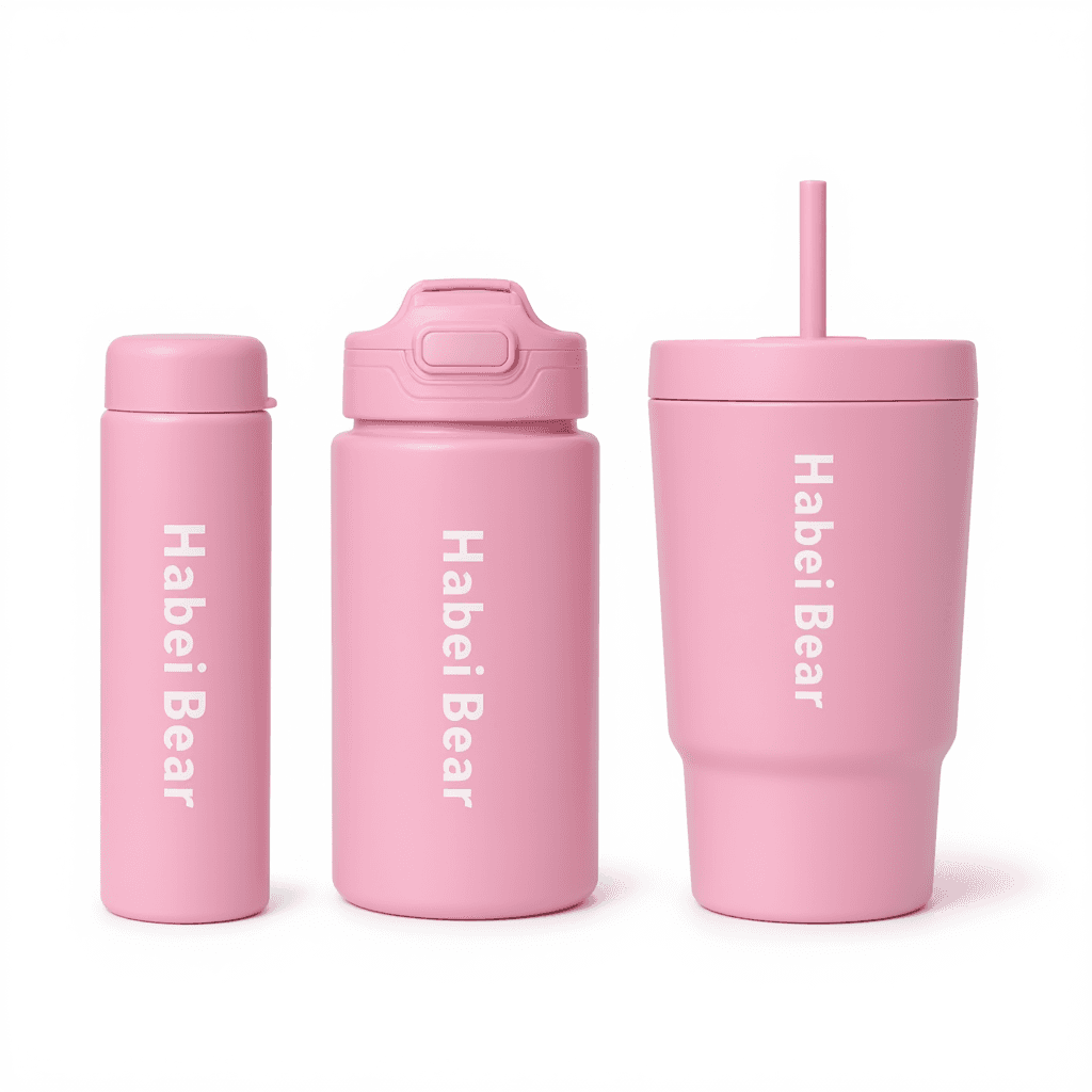 Habeibear Pink Kids Drinkware 3-Piece Set