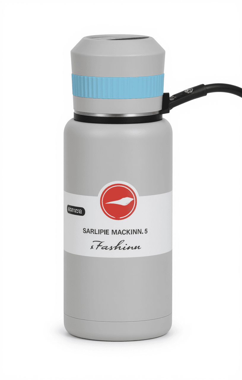 Kids 800ml Grey Insulated Water Bottle