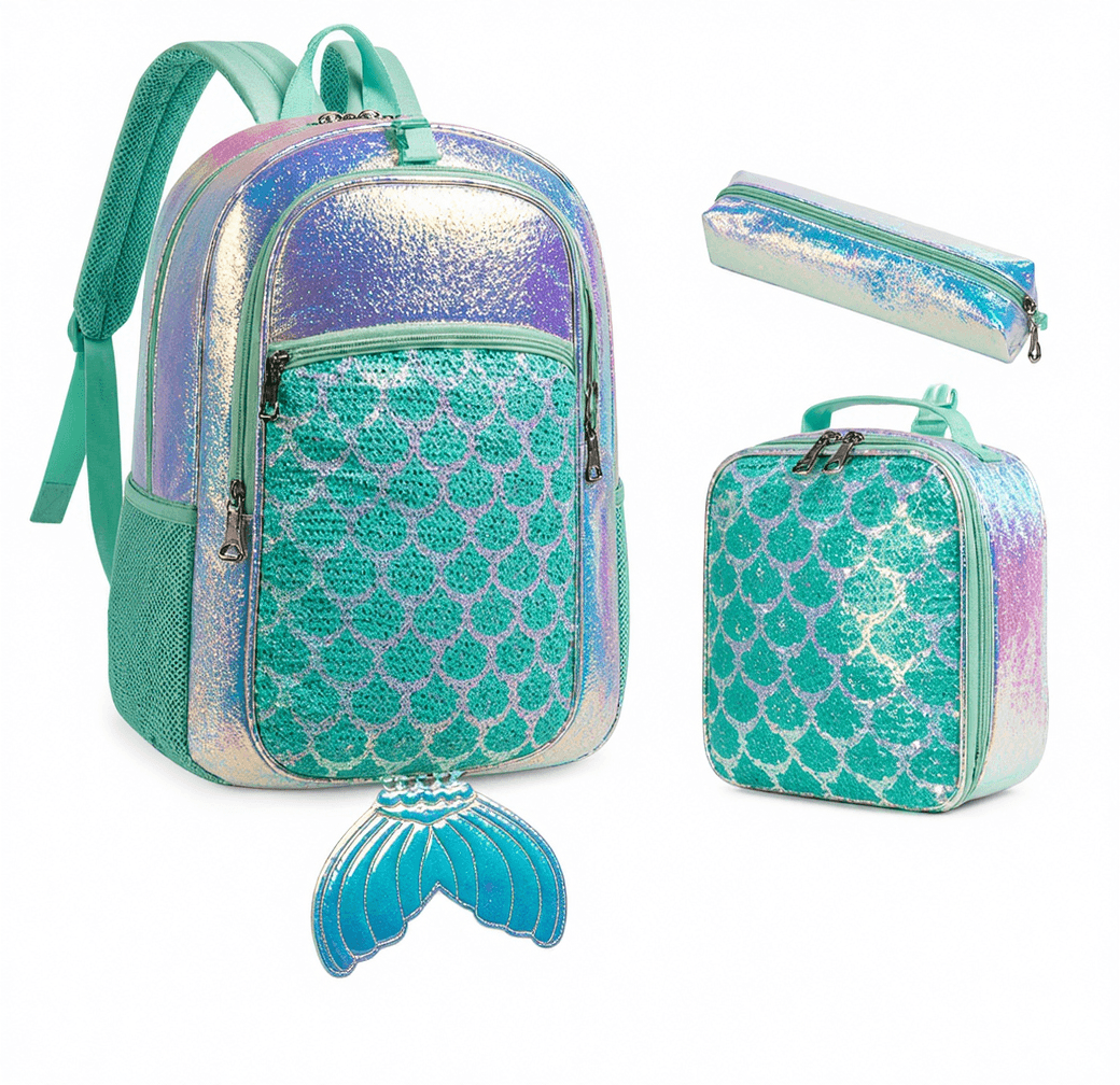 Mermaid Scale 17" Backpack 3-Piece Set