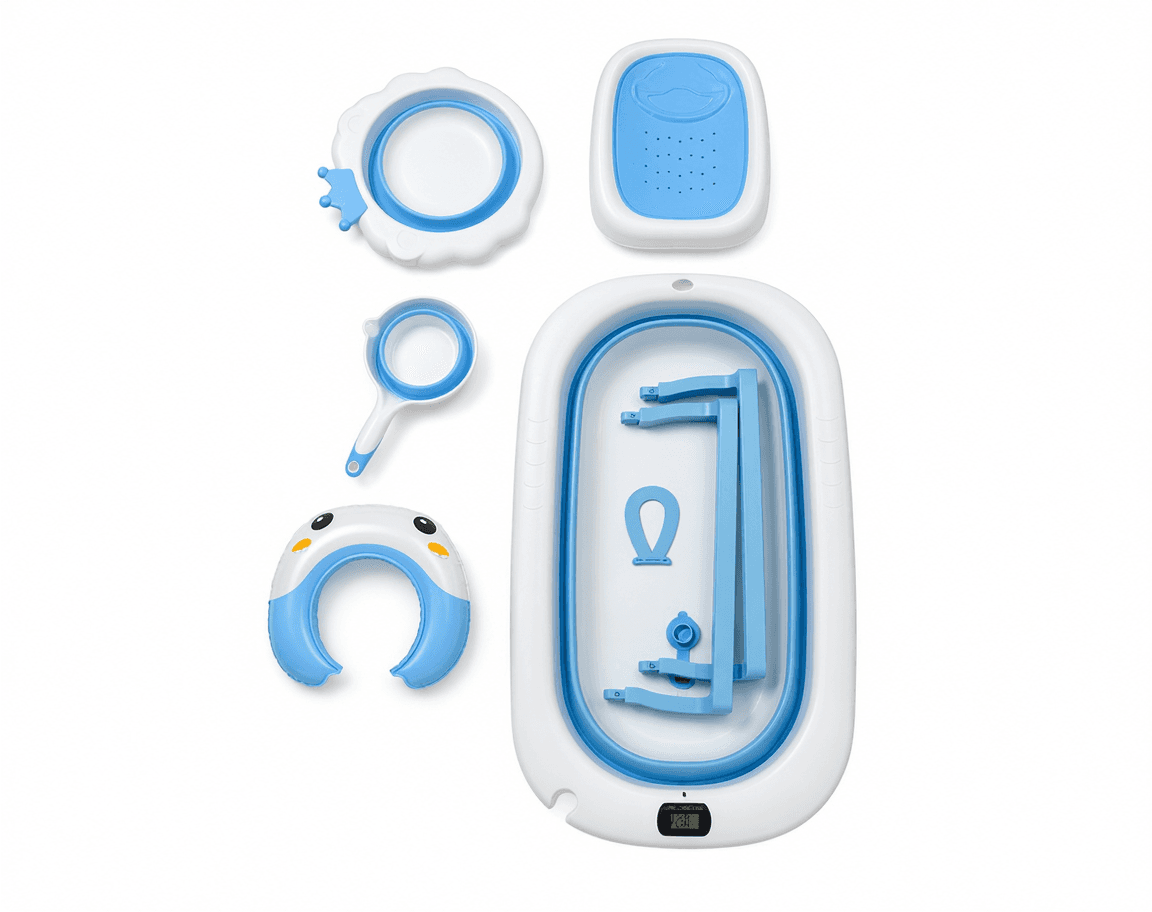 Foldable Baby Bath Tub Set with Thermometer
