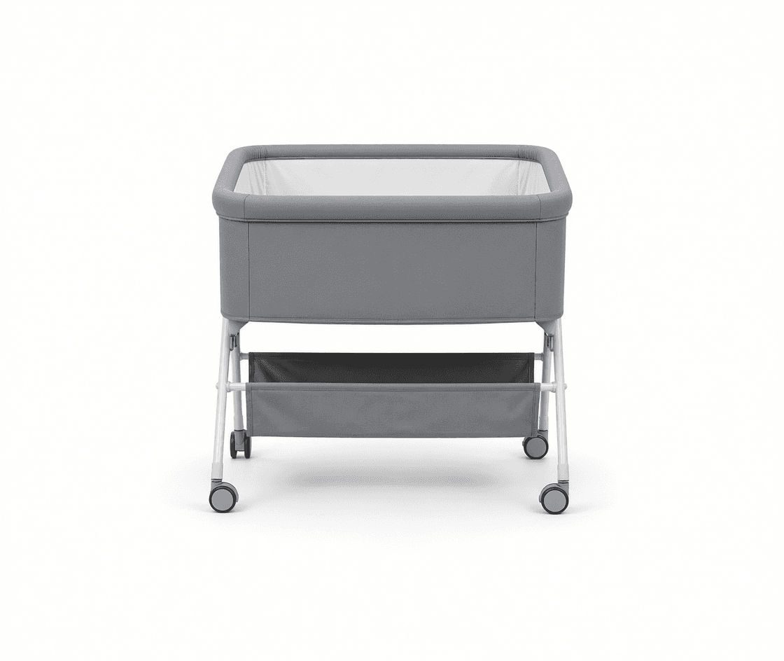 Grey Portable Baby Bassinet Crib