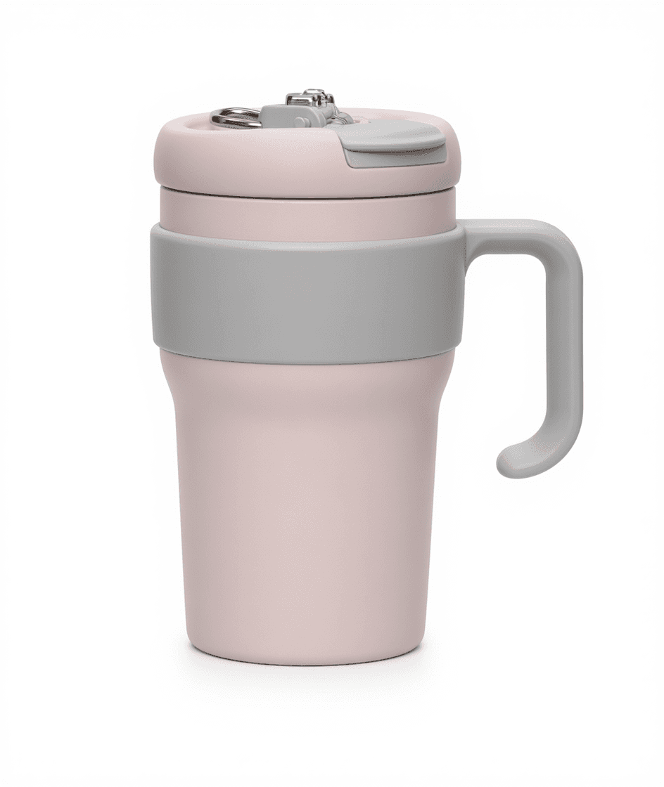 Pink 800ml Travel Mug with Handle