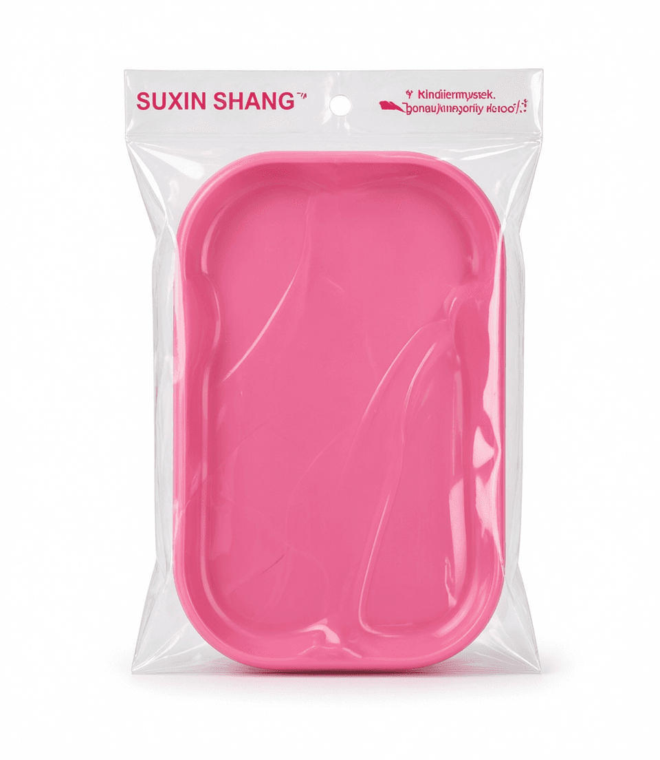 Pink Silicone Baby Food Tray