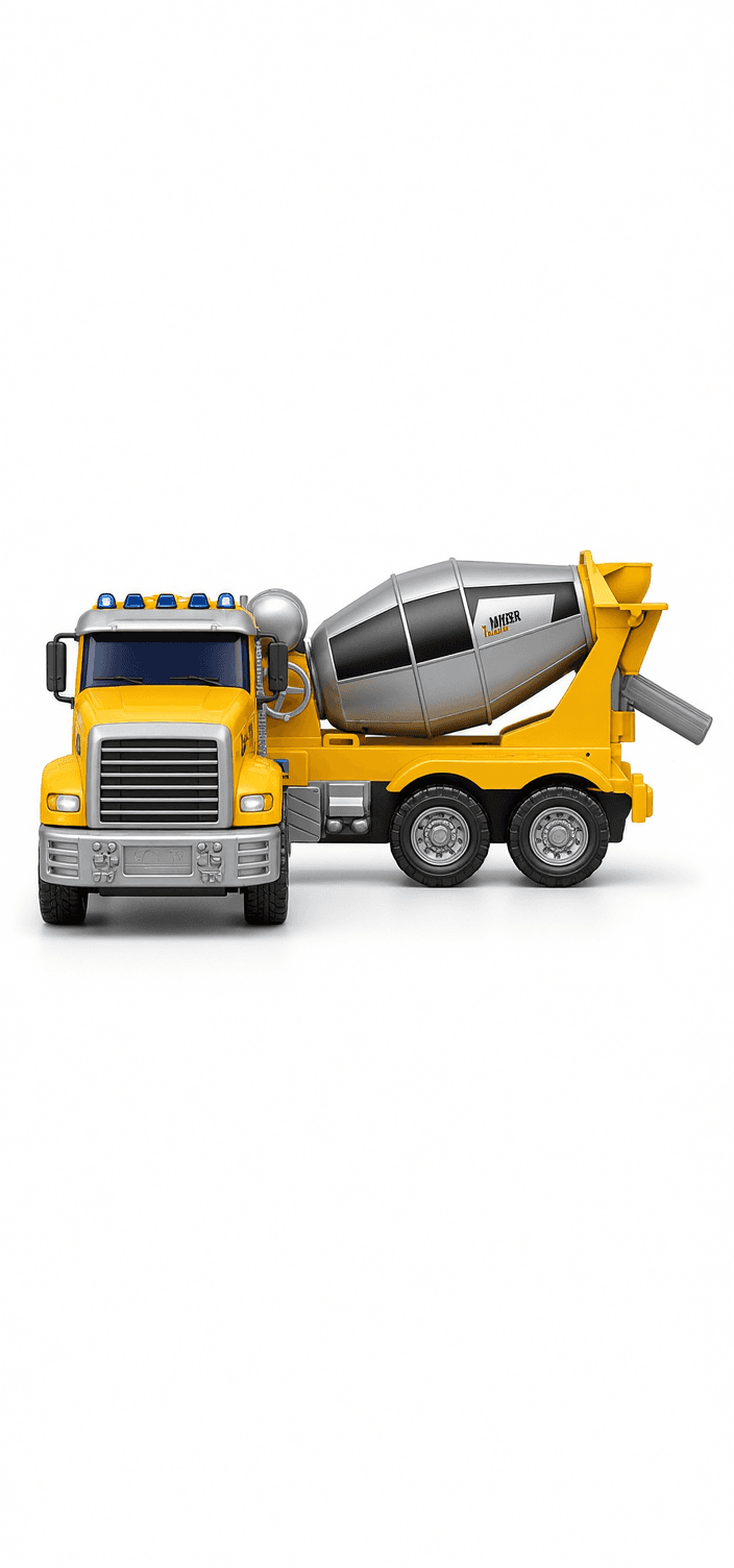 Yellow Cement Mixer Truck Toy