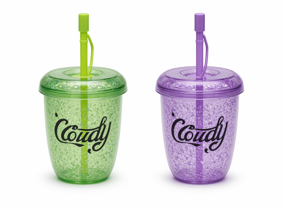 Coudy Glitter Sippy Cups 350ml Set