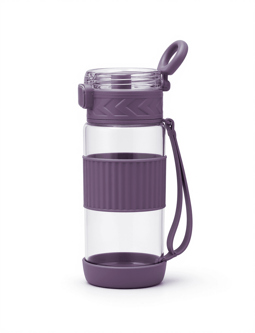 Purple Kids Water Bottle with Strap