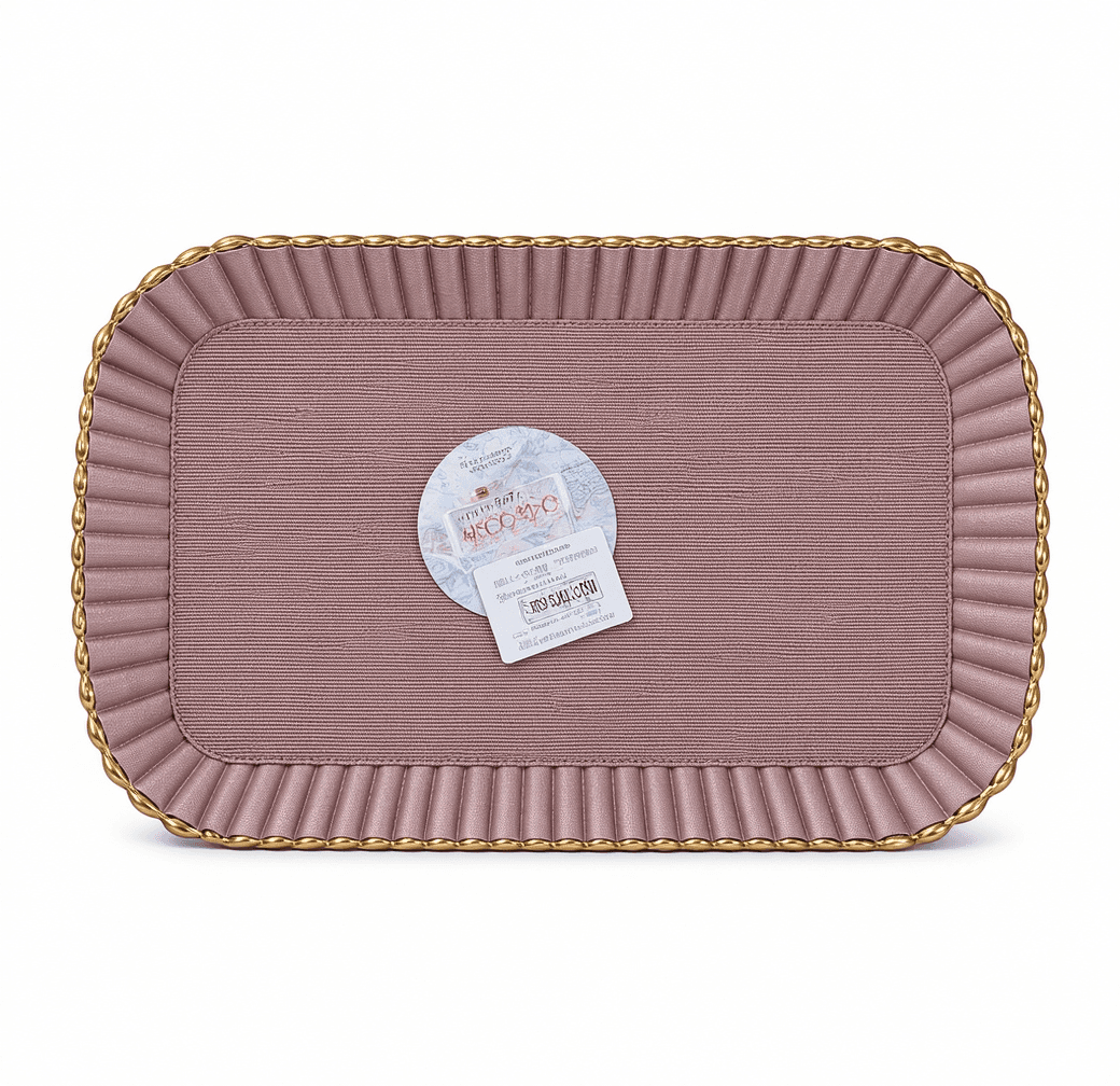 Mauve Ruffled Decorative Tray
