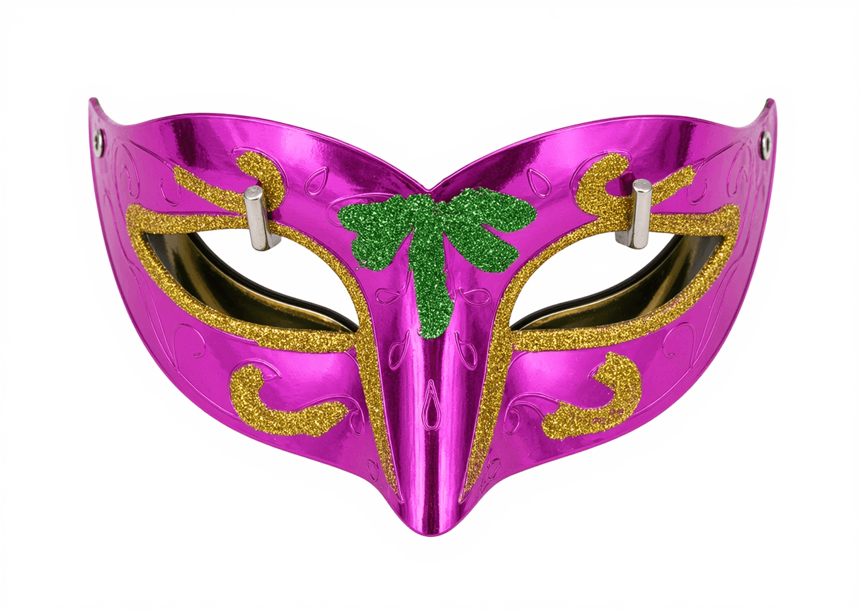 Pink Glitter Mardi Gras Party Mask